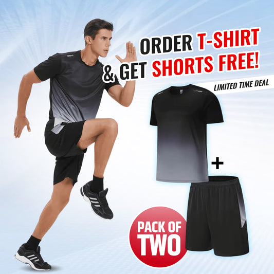 Men's Outdoor Sports Quick-Drying Breathable 2-Piece Combo Set 🏃♂️👕 (Get Shorts Free🔥)