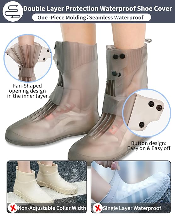 Reusable, Non-Slip, Waterproof Silicone Shoe Cover