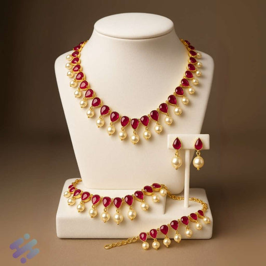 Premium Necklace Set With Bracelet